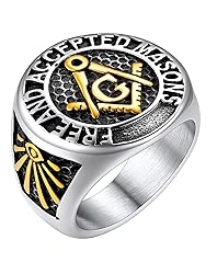 FaithHeart Men's Masonic Freemason Gold Plated