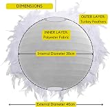 Klass Home Collection 40cm White Feather Light Shade Pendant Ceiling Lamp view 3