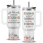 WWHSAI Cousin Gifts for Women, Gifts for Cousins Female, Cousin Birthday Gift for Women, Mothers Day Christmas Best Cousins Gift Tumbler from Sister Brother 40oz
