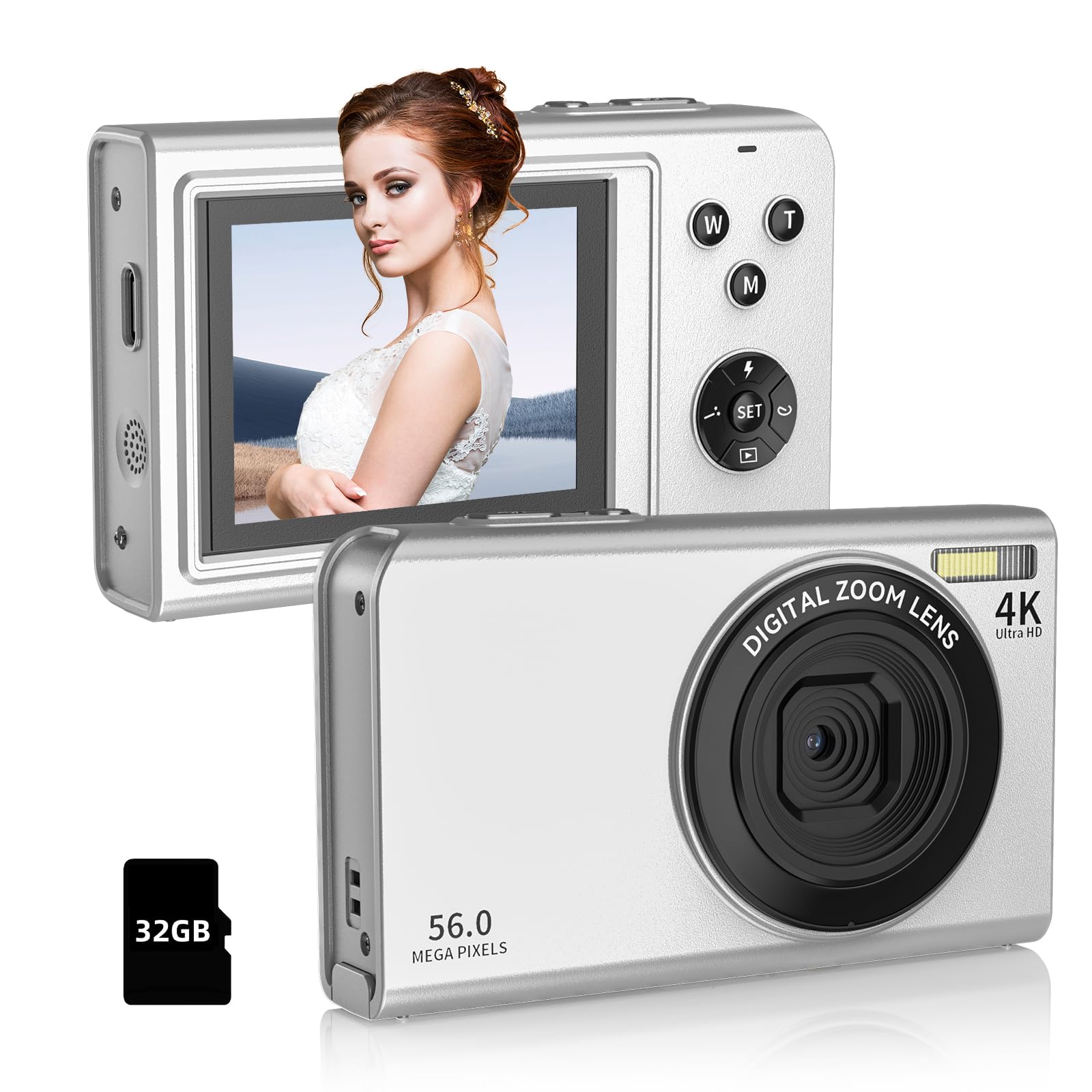 Photo 1 of Twylyte Digital Camera,56MP FHD 1080P with 16X Digital Zoom & Anti-Shake, 2.8" Screen Compact Point and Shoot Camera for Kids Teens Beginners, Includes 32GB SD Card, Portable for Travel Photography