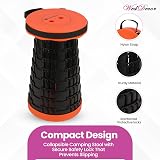 WedDecor Collapsible Telescopic Folding Stool Heavy Duty 440lb Orange view 3