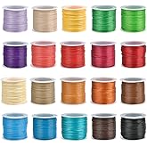 BUYGOO 20 Colors Wax String for Bracelet Making, Waxed Thread Bracelet Cord, Waxed Polyester Cord Bracelet Rope for Jewelry Making, DIY Bracelets, Necklace Making and Macrame