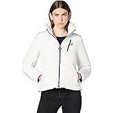 KARL LAGERFELD womens Stand Collar Short Puffer Jacket