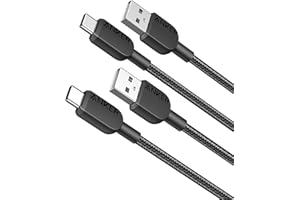 Anker USB A to USB C Cable, Charger Cord (2 Pack, 3FT), for Samsung Galaxy Note 10/S10+ S10, LG V30 (Black)