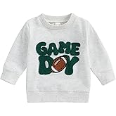 Toddler Baby Girl Boy Fall Clothes Football Game Day Sweatshirt Tops Crewneck Pullovers Shirt Kids Football Outfit