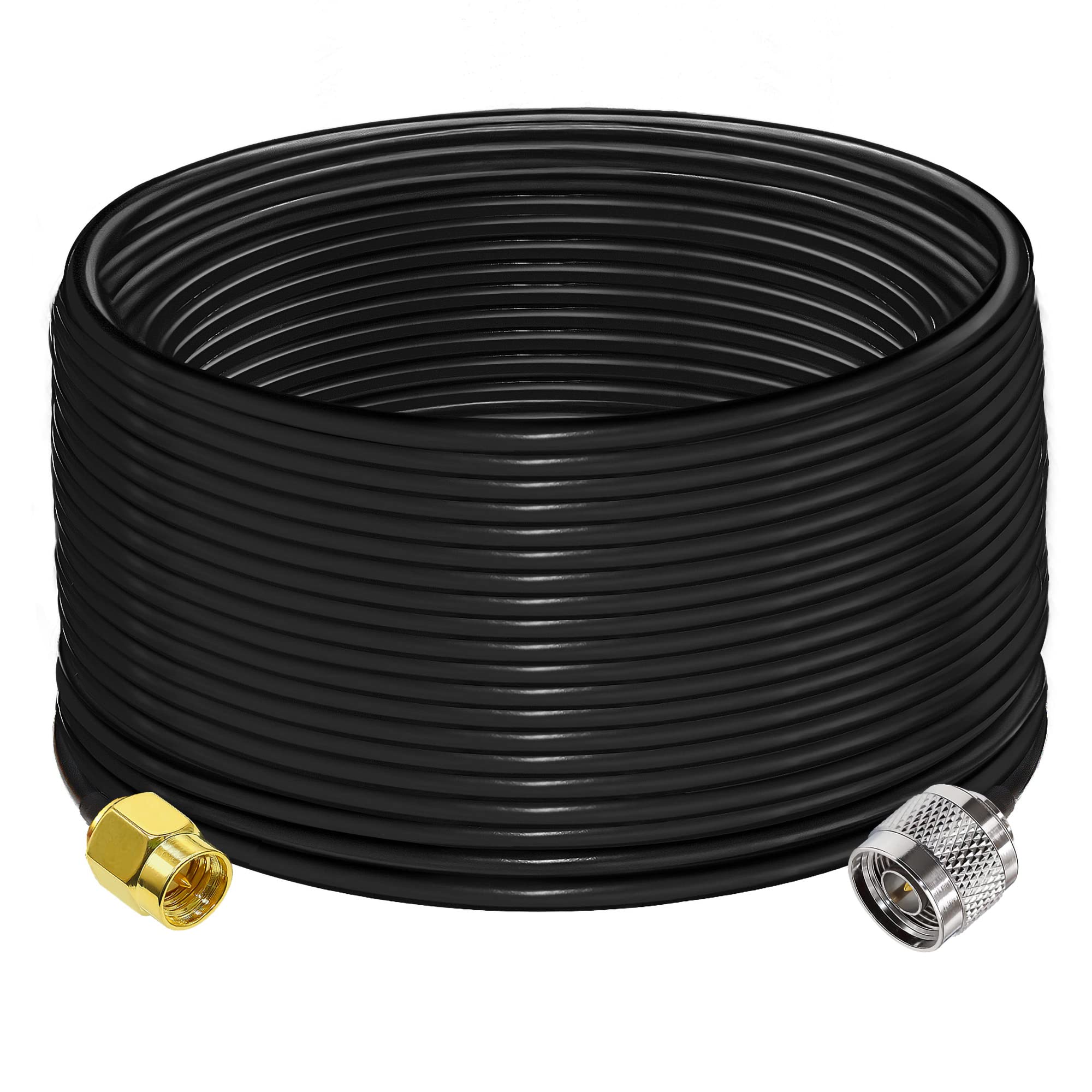 TUOLNK SMA to N Coax Cable RG58 65.6 feet (20M) Low Loss WiFi Antenna Extension Cable Black SMA Male to N Male Coaxial Cable 50ohm for 3G 4G LTE Antenna Ham Radio