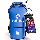 Earth Pak Waterproof Dry Bag with Zippered Pocket - Waterproof Dry Bag Backpack Keeps Gear Dry