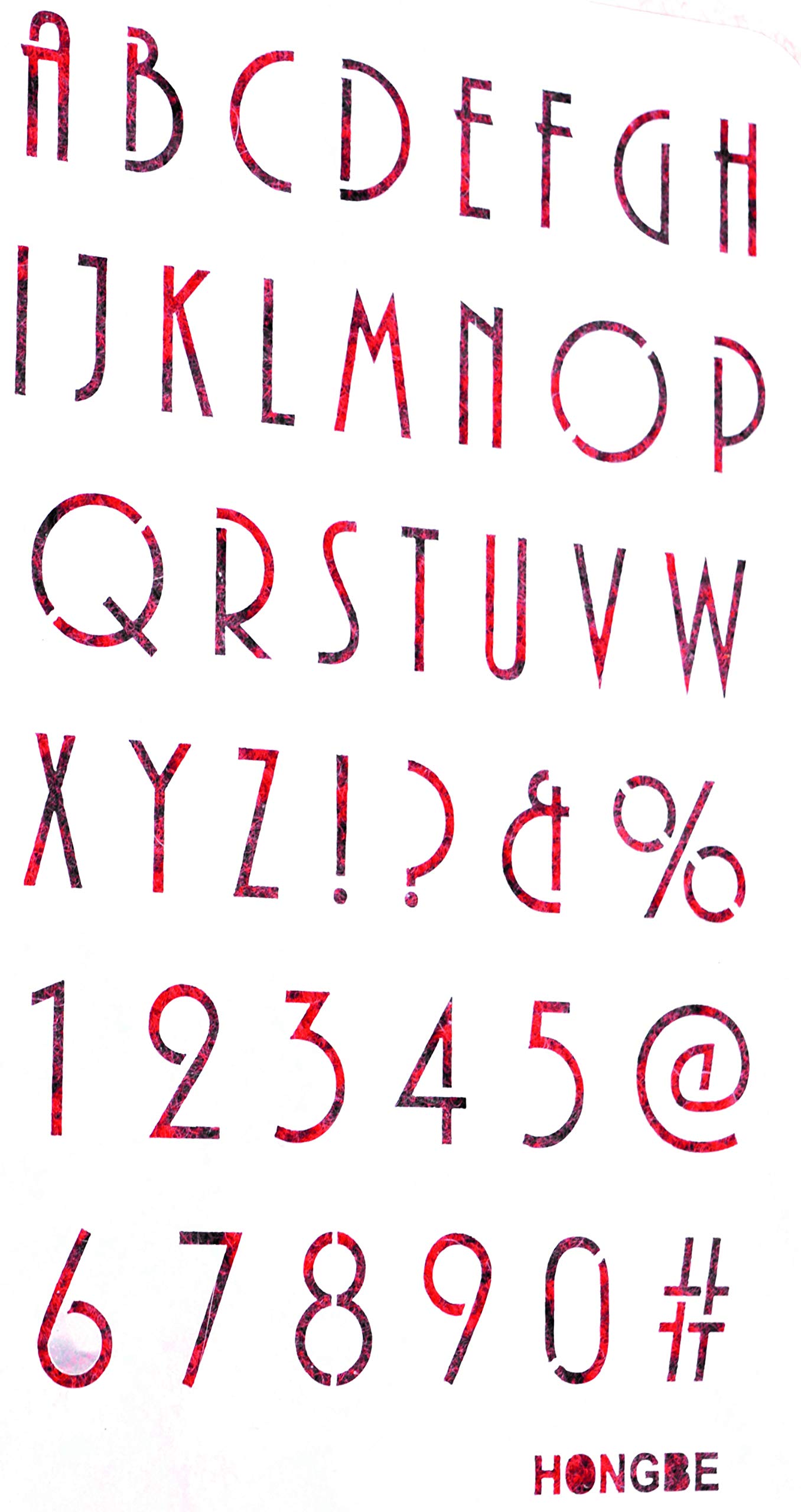 Art Deco Wall Stencil Numbers and Alphabets Letters No15