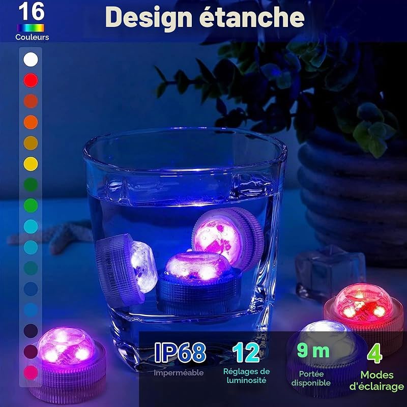 Lampe Flottante Piscine,2 Pièces Boule Lumineuse Piscine Flottante,Lumière Piscines Flottante,Plage Gonflable À LED,Jouets de Piscines,Ballon de Plage Gonflable