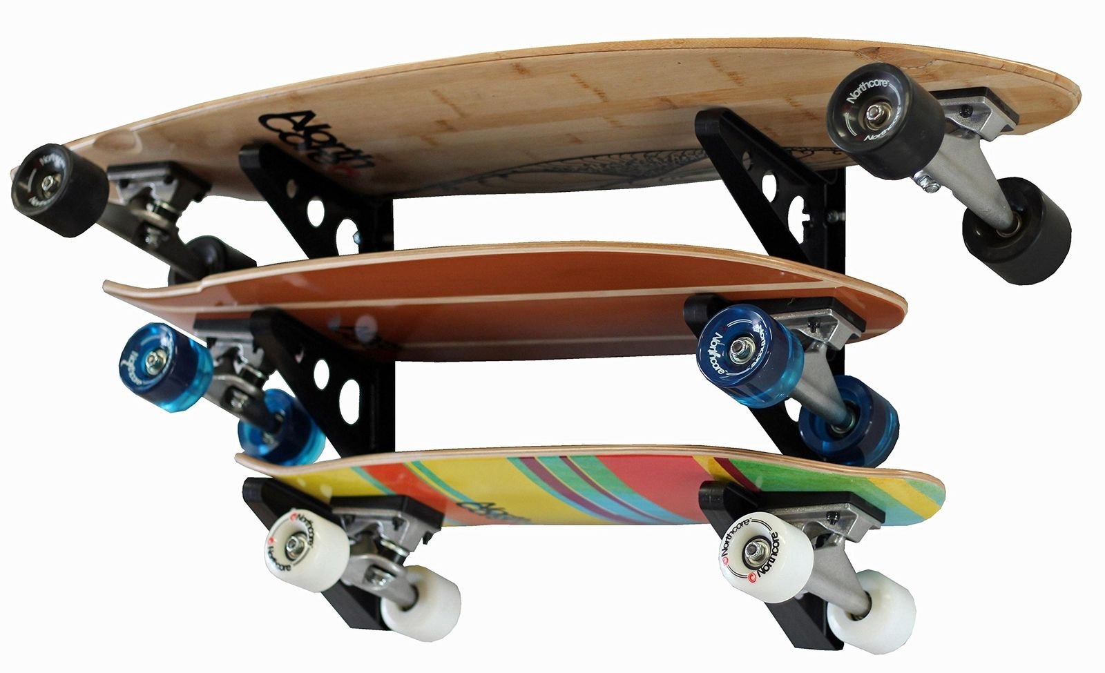 StoreYourBoard Longboard Wall Rack - Triple Longboard Storage