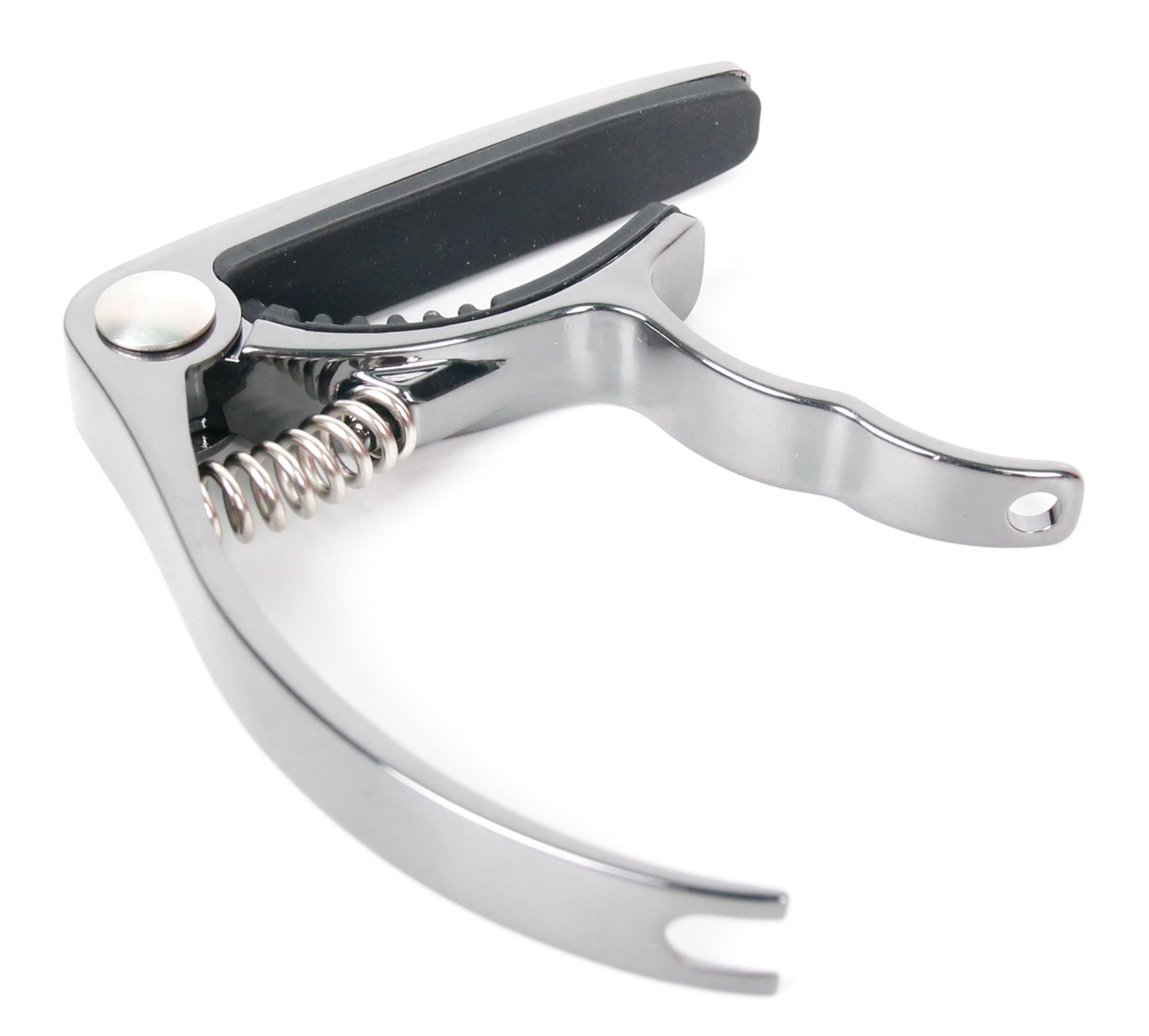 Bray Premium Range Chrome Universal Trigger Clamp Guitar Capo With Silicon Padding & Built-in Pin Puller For Gibson, Ibanez, Tanglewood, Yamaha & Fender Acoustic Guitars
