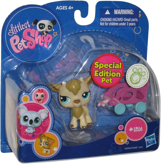 Littlest Pet Shop Special Edition Goat & Wagon 1316, Figures Amazon