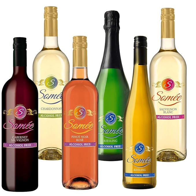 Somée Alkoholfreier Wein Paket - Rotwein, Weißwein, Roséwein alkoholfrei - z.B. Chardonnay, Cabernet Sauvignon, Riesling etc.