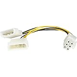 StarTech 6 inch LP4 to 6 Pin PCI Express Video Card Power Cable Adapter
