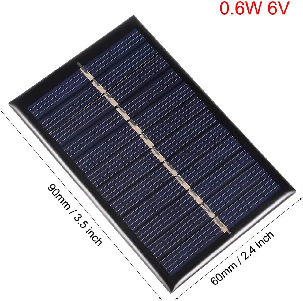 sourcing map 0.6W 6V Small Solar Panel Module DIY Polysilicon for Toys Charger 5Pcs, 6V 0.6W - Image 3