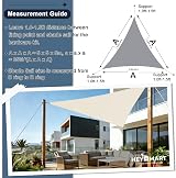 HEYOMART Sun Shade Sail 5x5x5mm Triangle Cream White 98% UV Block view 3