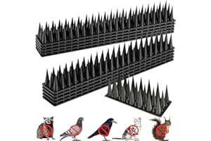NOTFJK Bird Spikes, 20 Pack Outdoor Cat Squirrel Raccoon Pigeon Cat Animal Deterrent Spikes for Outside Anti Bird Defender Spikes Outdoor to Keep Birds Away (18.7 feet/5.7M)