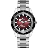 Rado - Captain Cook - Men's Automatic Swiss Watch - 42mm Red Dial with Date - Silver Stainless Steel Bracelet - R32105353