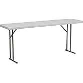 Flash Furniture 6-Foot Granite White Training Table | Lightweight, Easy Storage, Commercial Grade
