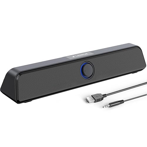 LENRUE Computer Speakers, Dual 5W PC Speaker, USB-A/USB-C Powered