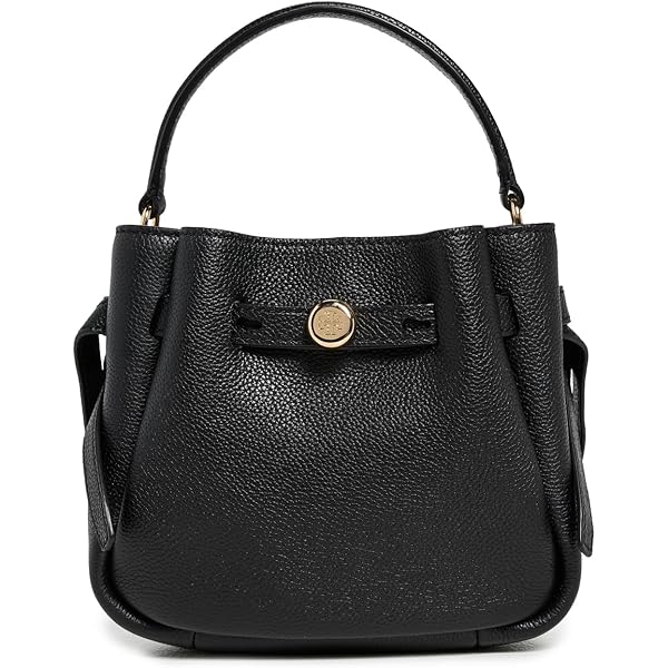 Tory Burch Women's Romy Large Bucket Bag, Black, One Size