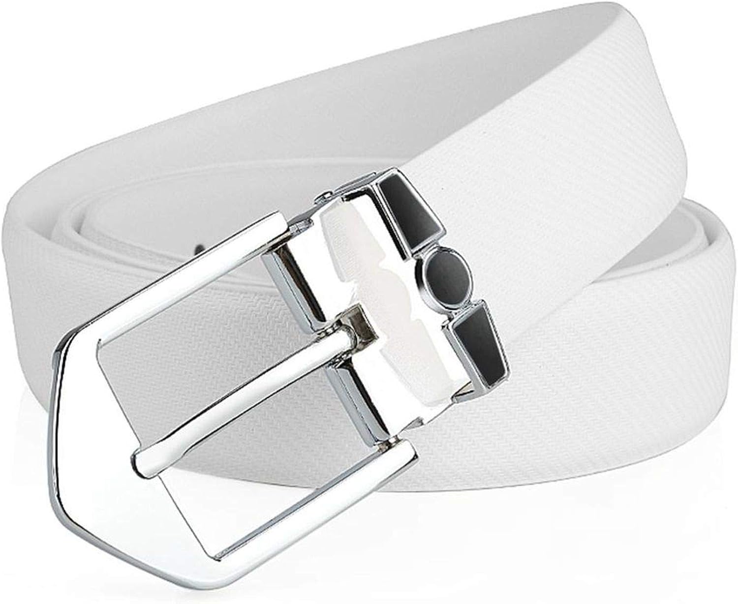 Quality Fashion Mens Casual Cowhide Genuine White Black Belt Strap Jeans Leather Slide Clasp Buckle Belts Men