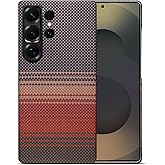 GIMENOHIG Rare Colorful Aramid Fiber Case for Samsung Galaxy S25 Ultra, with Metal Camera Lens Protection (Orange)