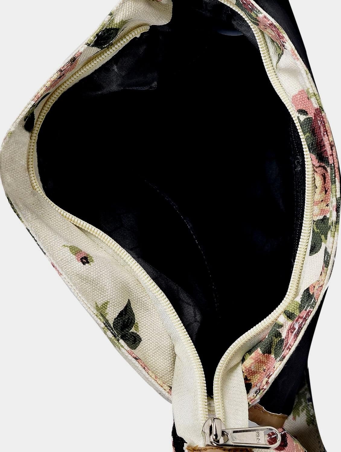 crafts my dream women's sling bag beige rose print cmd146