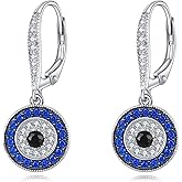 YFN Evil Eye Earrings for Women Sterling Silver Eye Dangle Earrings Minimalis Jewelry Gifts