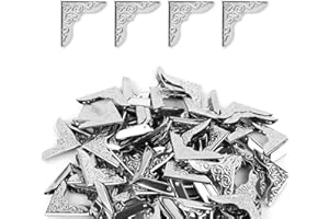 80pcs Book Corner Protectors, Vintage Metal Book Corner Covers Decorative Photo Edge Protector with Storage Box for Album Men