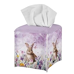 Talayituse Rabbit Tulip Print Tissue Box Cover