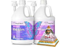 HeyClear 2 Gallon Epoxy Resin Kit with Pumps, Crystal Clear and Hard Upgraded 2 Part Resin and Hardener for Casting Coating, Countertop, Table top, Art DIY Handcraft Jewelry