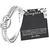 Harry and Henry To My Daughter Rings from Mom Gold Stackable Knot Ring Mother Daughter Rings Trendy Jewelry Gifts for Daughters Christmas Birthday Meaningful Gift for Her