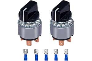 KEYMOO - 2 Packs Rotary Switch 4 Position 3 Speed Fan Switch, 12A / 250V Metal Fan Heater Speed Selector Switch with Female Terminals