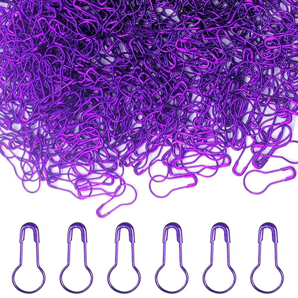 Yosawo 500 pcs Safety Clothing Tag Pins Bulb Metal Gourd Pin Calabash Pin for Hand Sewing DIY Crafts Home Accessories (Purple)