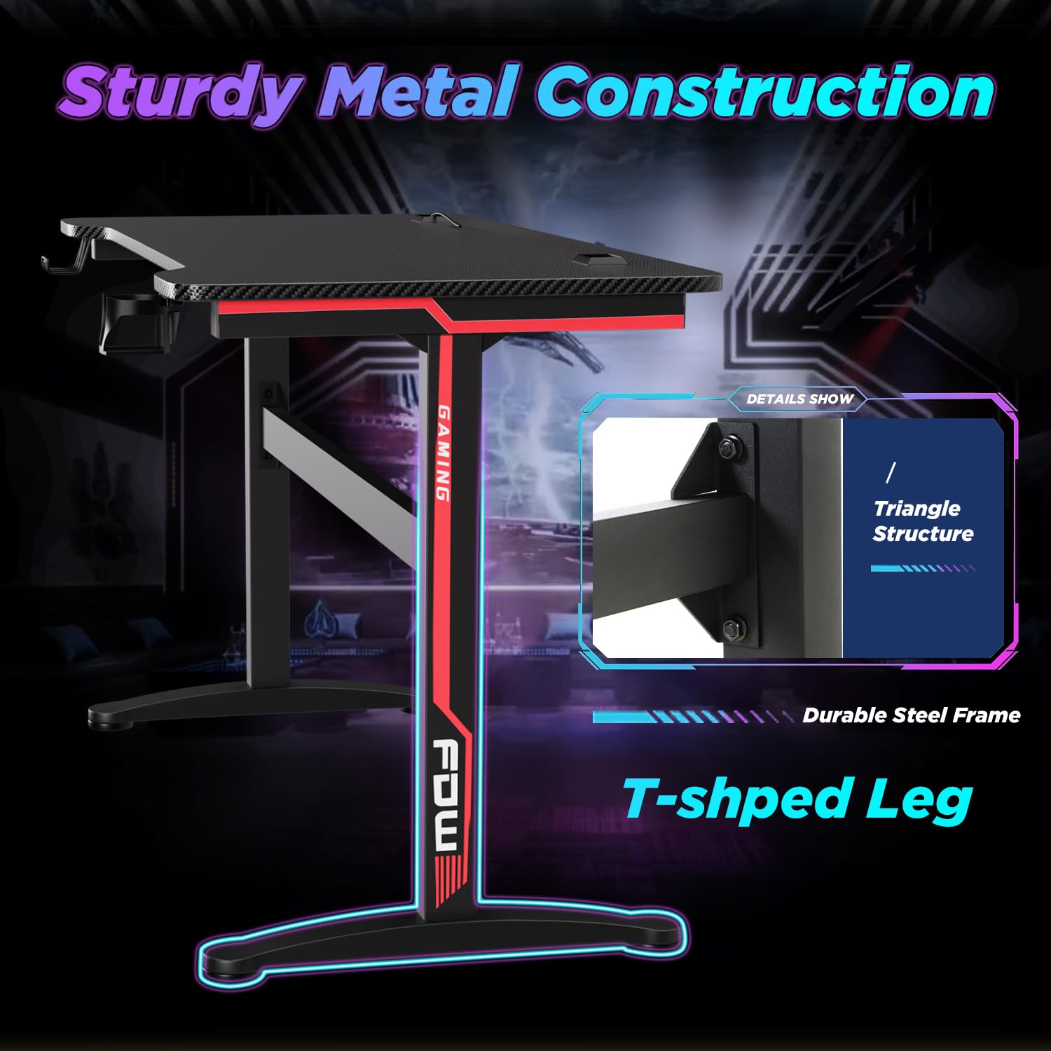 Big Table Desktop Computer Mua FDW 47 Inch Computer Desk Gaming Desk Writing Desk Office Desk ...