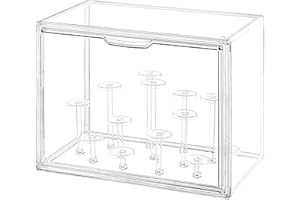 Cutora Clear Acrylic Display Case with Free-Combination Holder, Large Blind Box for Figures, Dustproof Storage Organizer with Magnetic Door for Action Figures Toys, Stackable Collectibiles Showcase