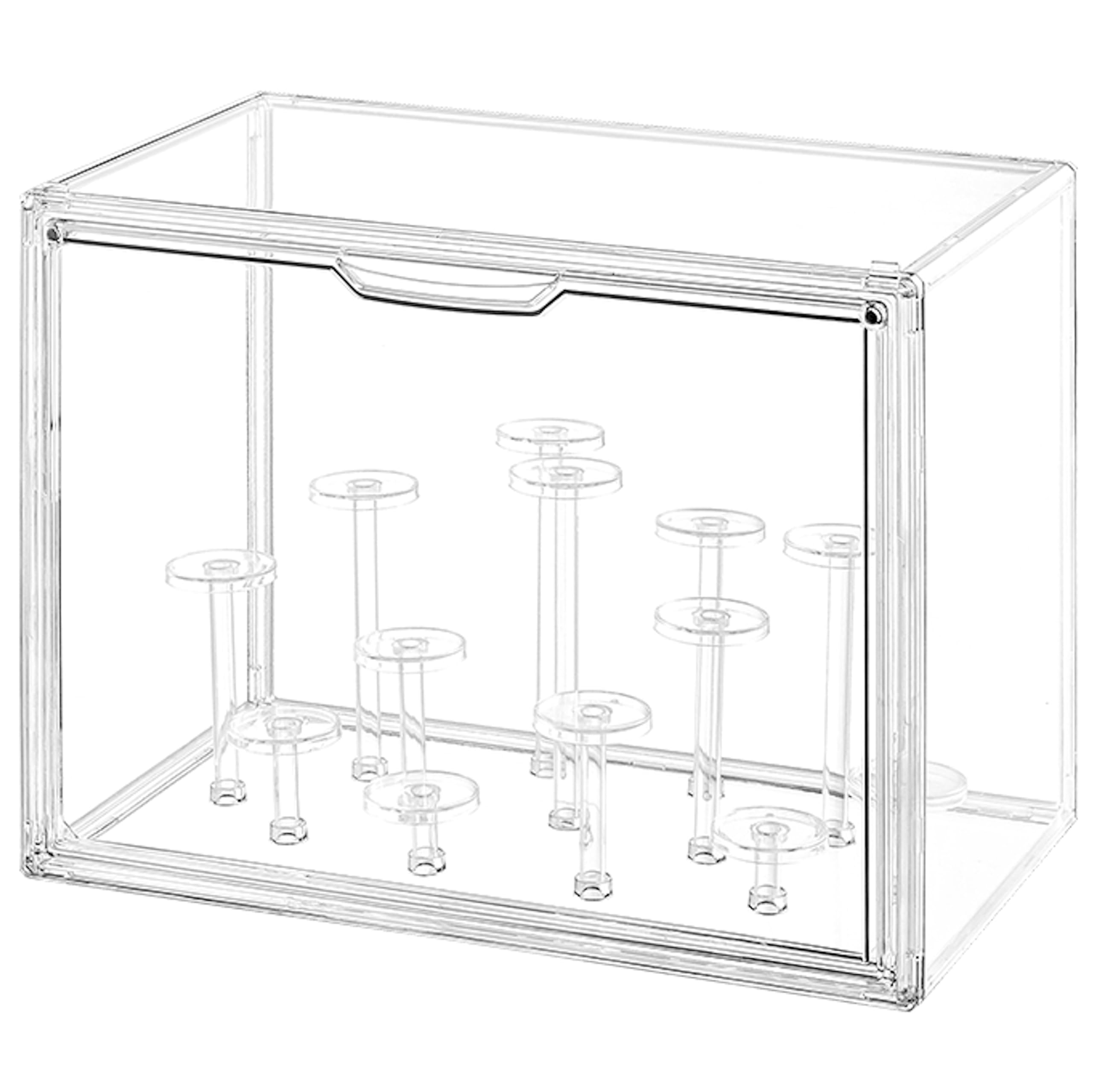 Photo 1 of Cutora Clear Acrylic Display Case with Free-Combination Holder, Large Blind Box for Figures, Dustproof Storage Organizer with Magnetic Door for Action Figures Toys, Stackable Collectibiles Showcase