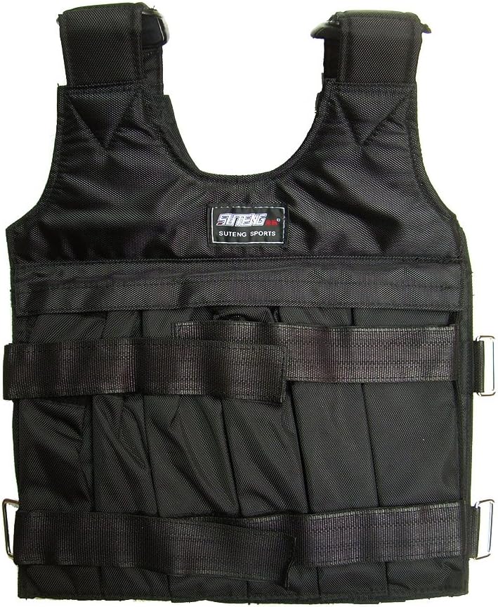 Weighted Vest Adjustable Jacket Exercise Boxing Training Waistcoat 10kg Max Loading