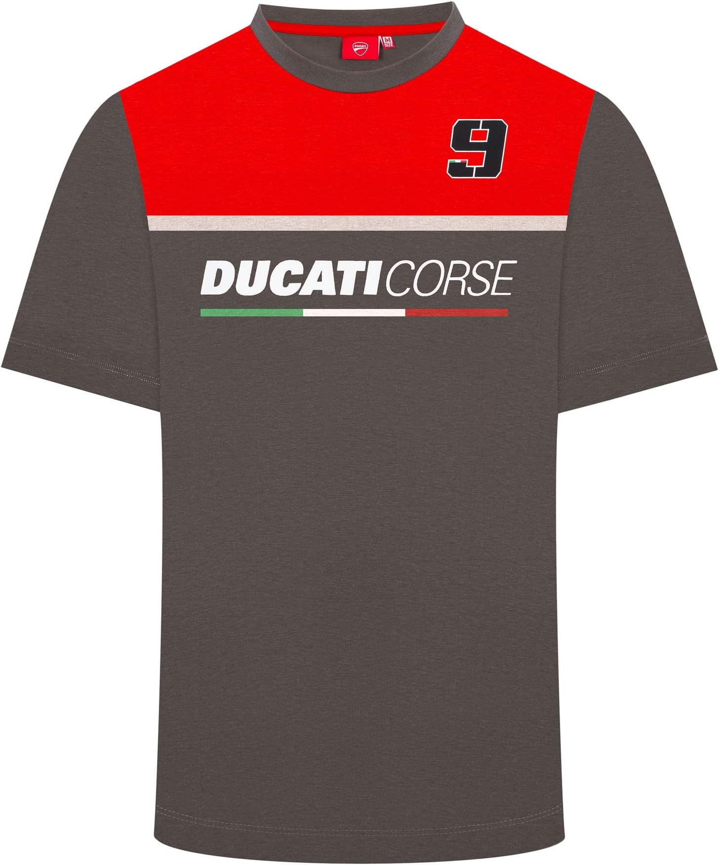 2019 Danilo Petrucci #09 Men's T-Shirt Grey/Red Official Ducati Racing MotoGP
