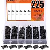 Rustark 225 Pcs 6 Size SAE U-nut Clip Assortment Auto Car Speed Nuts Fastener with Store Box for Dash Door Panel Interior