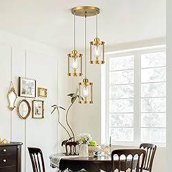 Osimir 3-Light Pendant Lighting, Brushed Gold