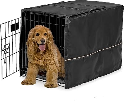 MidWest Homes for Pets Medium Dog Crate Cover Black Polyester Privacy Kennel 76
