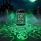 GOLFOEE Halloween Decorations Outdoor Scary Skull Solar Lantern Green Light | Halloween Decorations Outdoor, Halloween Lights, Green Light, Solar Lanterns Outdoor Waterproof, Halloween Decor,Garden Decor