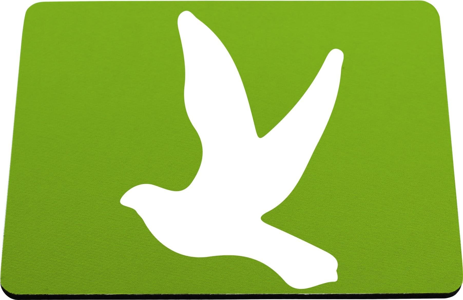 Hippowarehouse Dove silhouette printed mouse mat pad accessory black rubber base 240mm x 190mm x 60mm