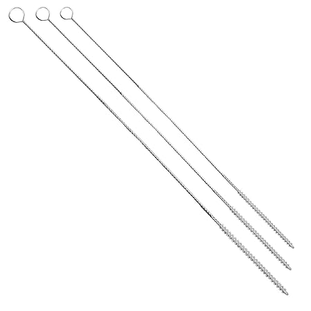 Lantelme 4365 Set 3, 4 und 5mm Espressomaschinen/Milchschlauch Renigungsbürste 3 St. aus Edelstahl mit Nylonborsten 50cm lang
