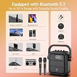 JYX Karaoke Machine 2 Wireless Mics Bluetooth Speaker Portable 5200mAh view 4