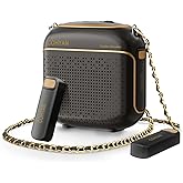 Wireless Voice Amplifier with 2 Magnetic Lavalier Mics, Charging &Storage,Teachers Voice Amplifier with Laple Mic Speaker,Mini Voice Amplifier for Classroom,Speech,Training Outdoor (Black)