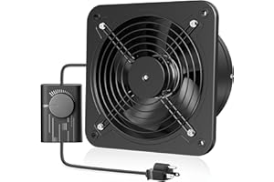 HG Power 10 Inch Exhaust Fan With Speed Controller, 988 CFM Kitchen Fan With Damper, Wall Mount Metal Extractor for Ceiling, 