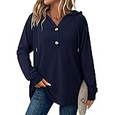 Angerella Hoodies for Women Oversized Sweatshirt Loose Fit Casual Long Sleeve Drawstring Button Hooded Fall Tops